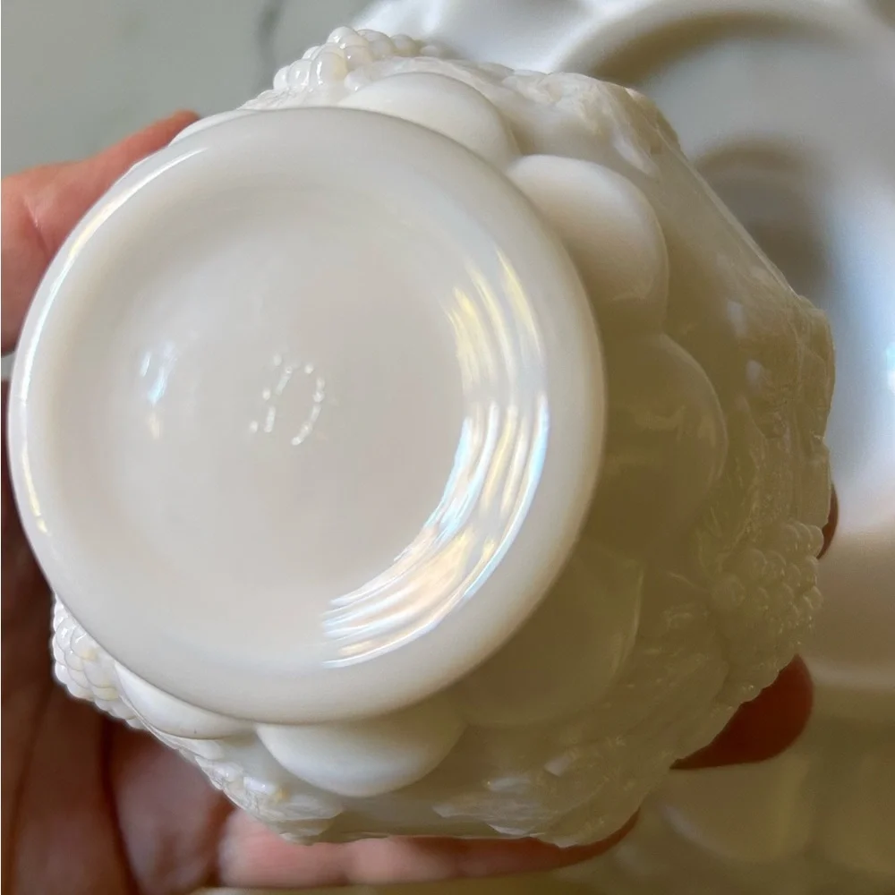Anchor Hocking White Milk Glass Divided Serving Set